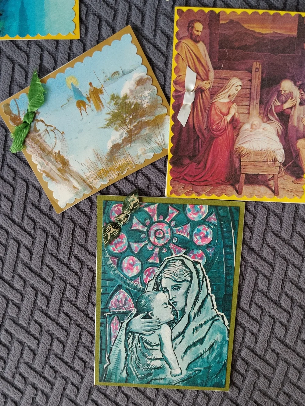 Set Of 10 True Vintage Handmade Religious Christmas Tags